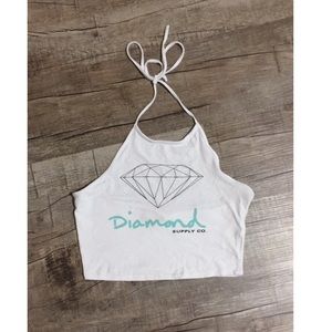 Diamond brand halter crop top